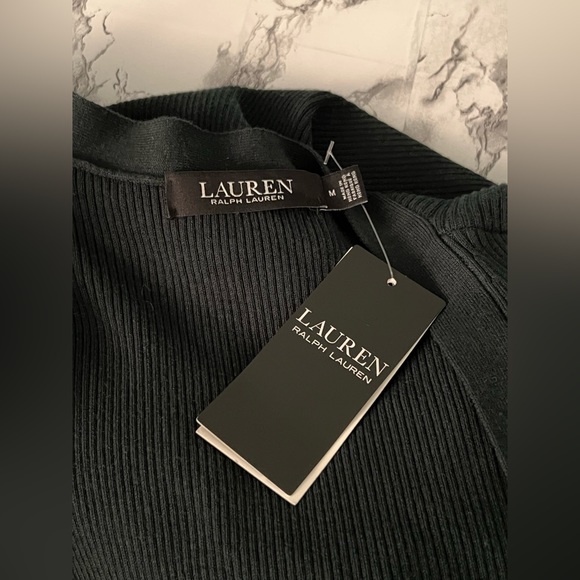 Lauren Ralph Lauren Solid green Ribbed Cardigan w/ Pockets, Size M , NWT!! - Picture 10 of 15